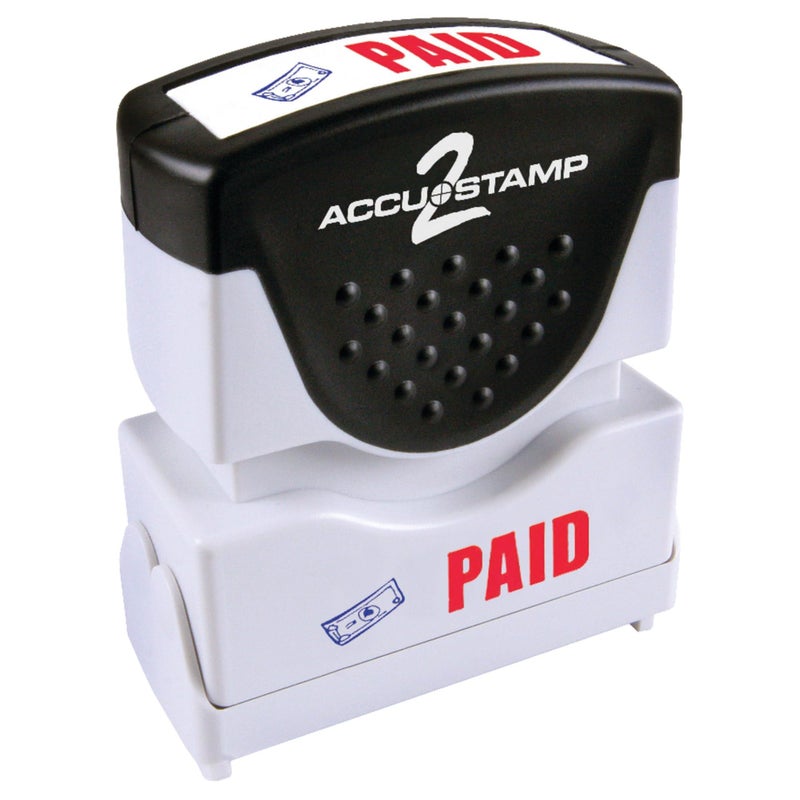 ACCUSTAMP2 035535 Pre-Inked Shutter Stamp Paid, Red/Blue Ink, 1 Count - Image 1